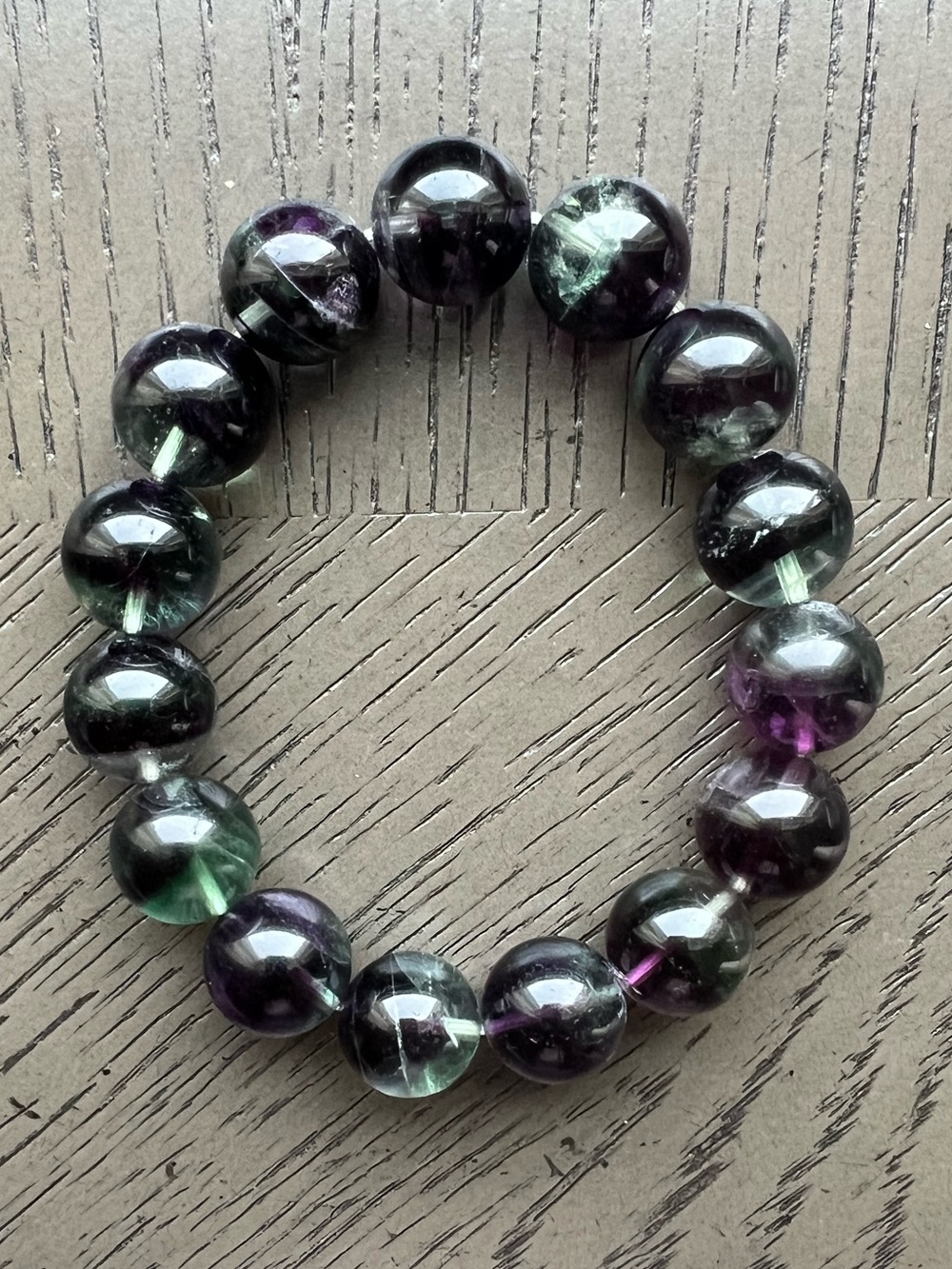 Fluorite bracelet 14mm SIZE 7’ - Picture 4 of 5